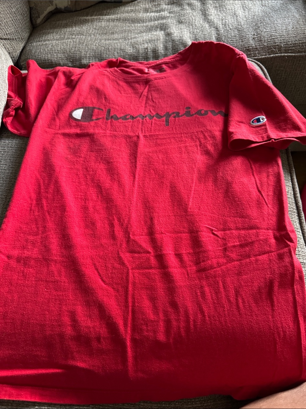 Champion Red Logo Short Sleeve Tee